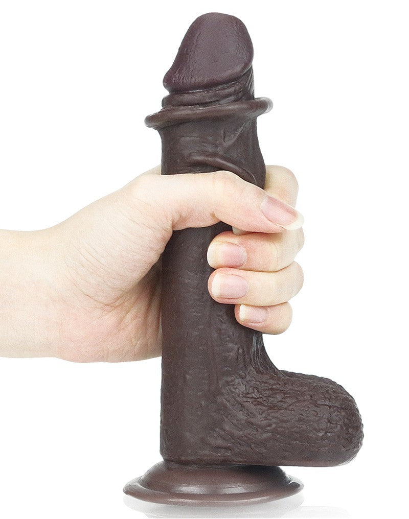 Love Toy - Sliding Skin Dildo 17.5 Cm - Black - UABDSM