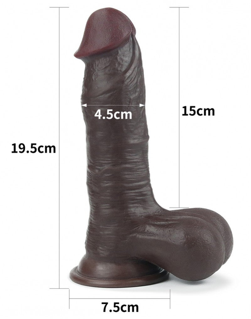 Love Toy - Sliding Skin Dildo 19.5 Cm - Black - UABDSM