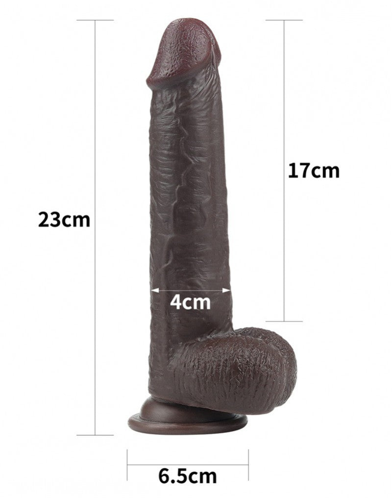 Love Toy - Sliding Skin Dildo 23 Cm - Black - UABDSM