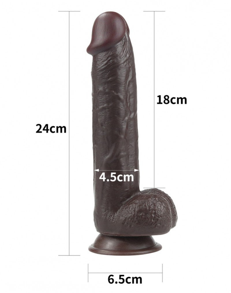 Love Toy - Sliding Skin Dildo 24 Cm - Black - UABDSM