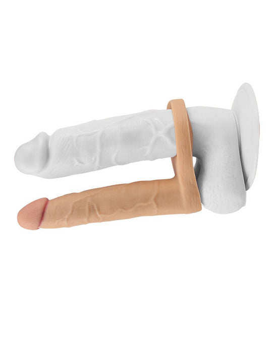 Love Toy - The Ultra Soft Double Vibrating Dildo 16 Cm - Nude - UABDSM