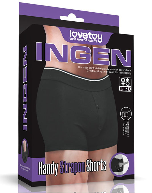 Love Toy - Unisex Strap-On Shorts Size M - Black - UABDSM