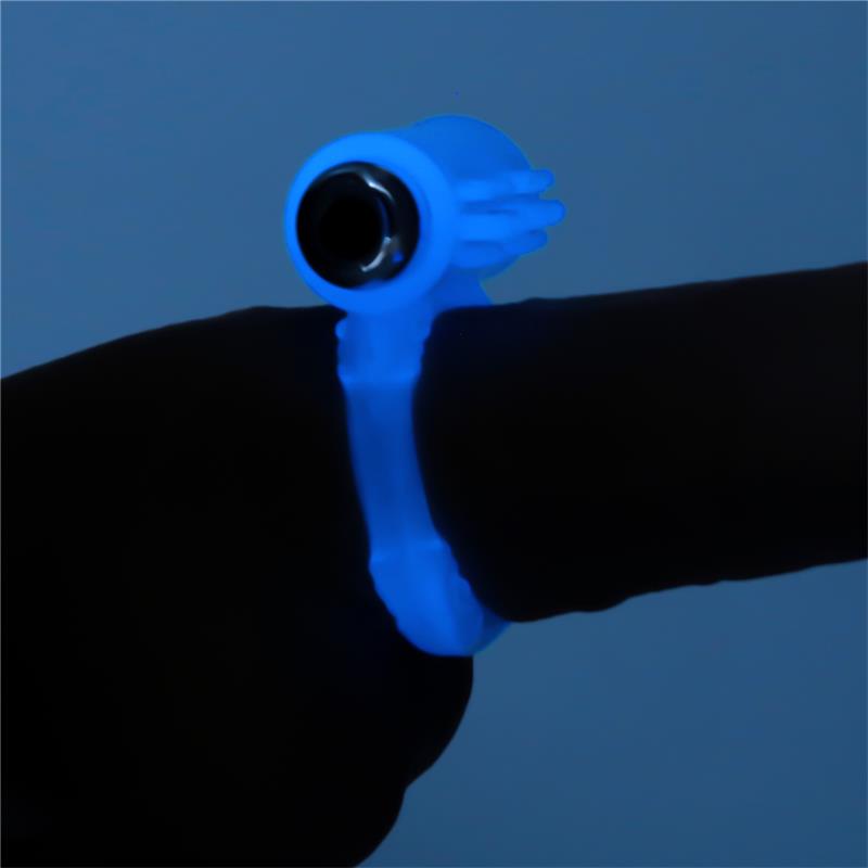 Lumino Play Vibrating Penis Ring Blue Light - UABDSM