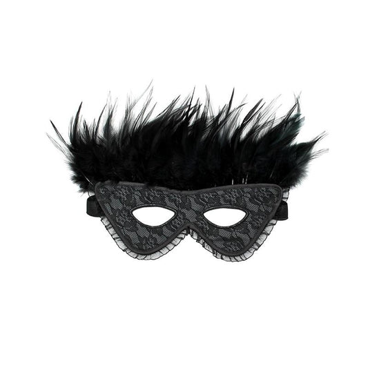 Luxury Mask with Feathers Black - UABDSM