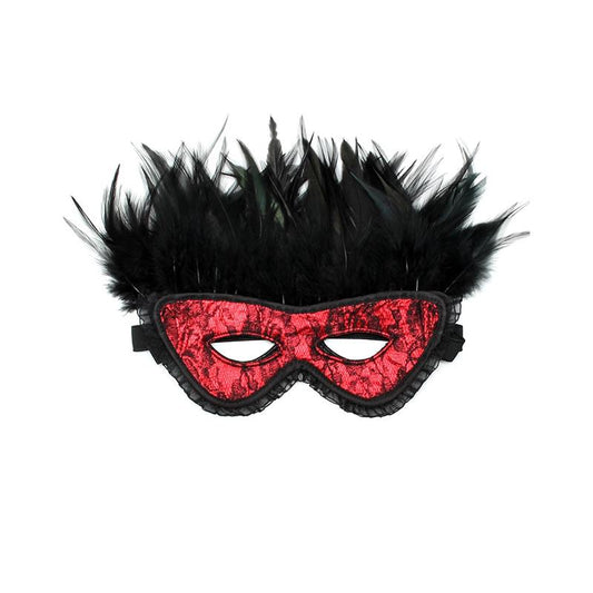 Luxury Mask with Feathers Red - UABDSM