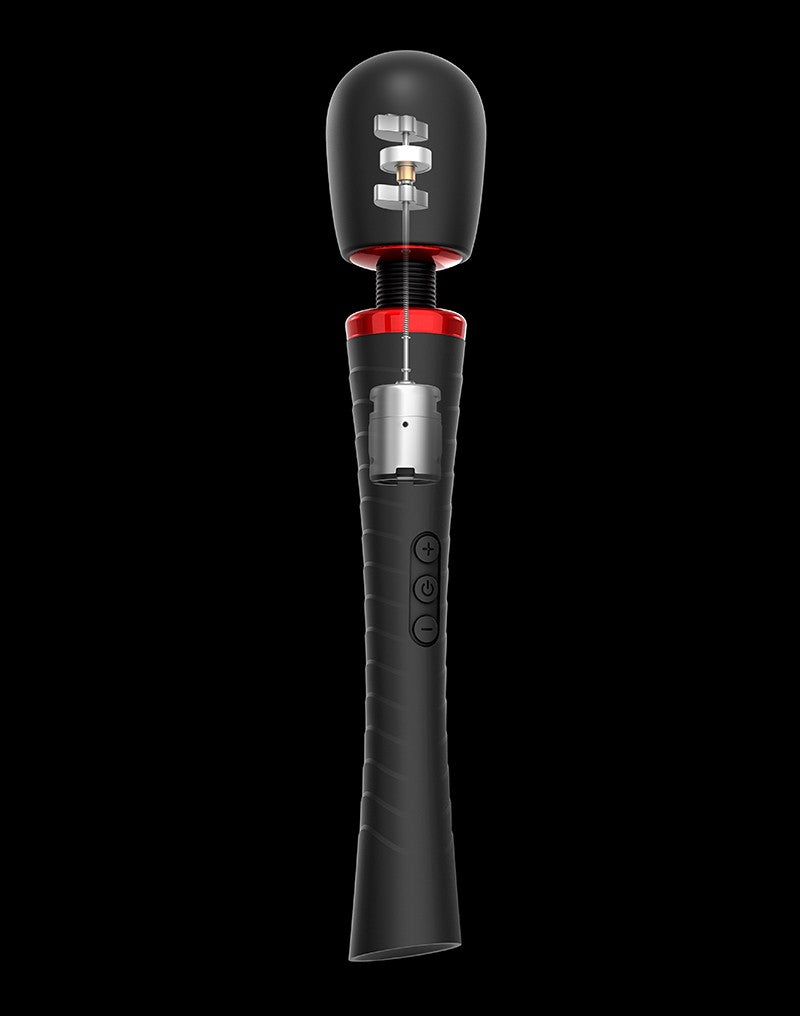 Man.Wand - Man.Wand Xtreme - Wand Vibrator With Attachments - Black - UABDSM