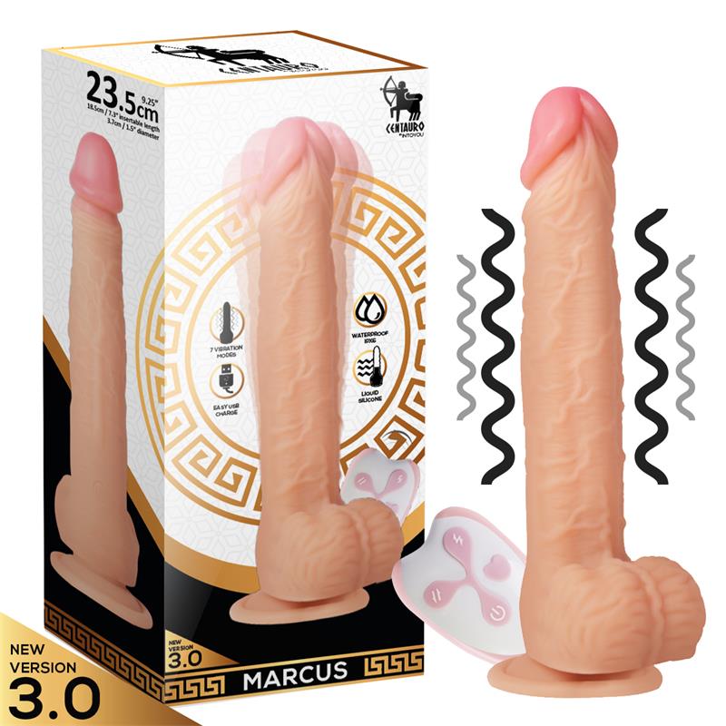 Marcus 3.0 Realistic Vibe Dildo Remote Control Unbreakable Liquid Silicone - UABDSM