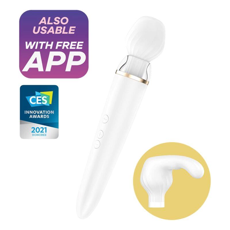 Massager Double Wand-er with APP White - UABDSM