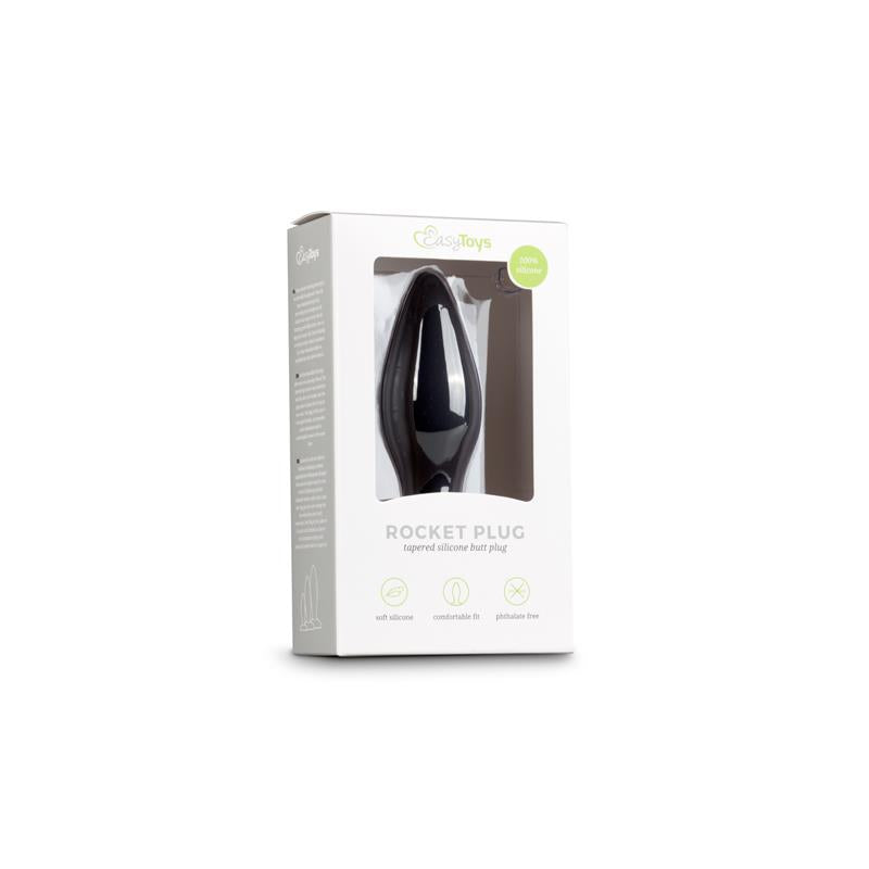 Medium Black Silicone Buttplug - UABDSM