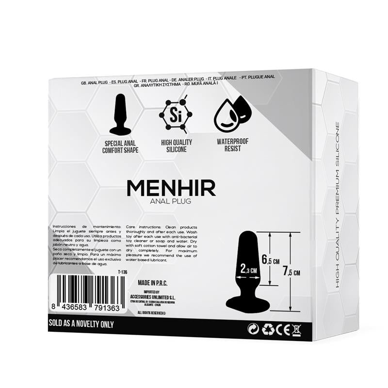 Menhir Anal Plug Silicone Black - UABDSM