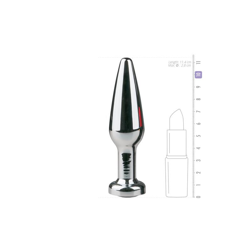 Metal Butt Plug No. 9 - Silver/Clear - UABDSM