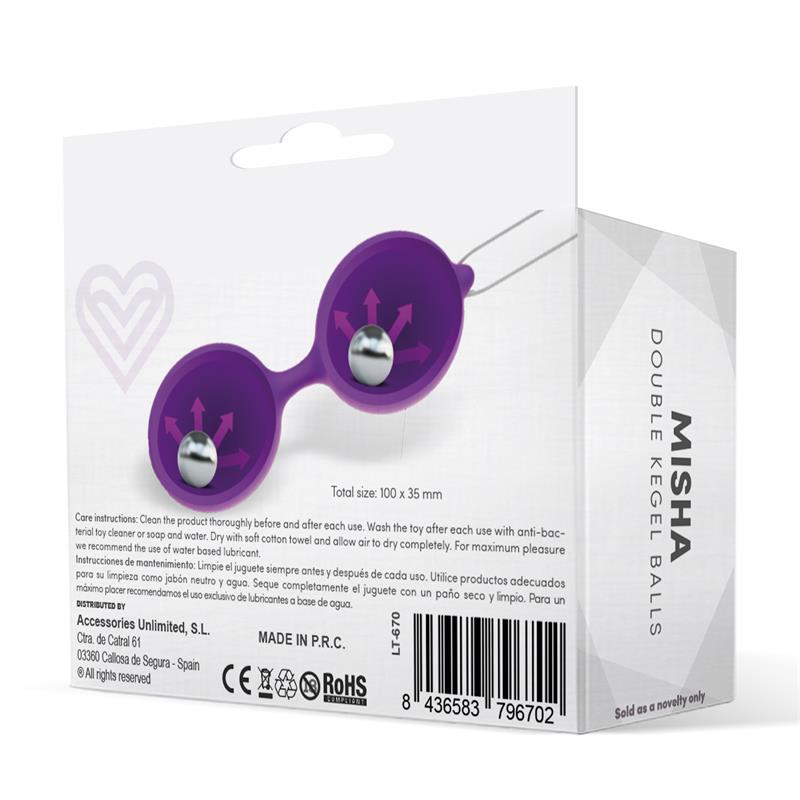 Misha Double Kegel Balls Silicone Purple - UABDSM