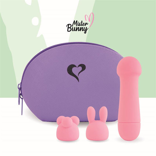 Mister Bunny Massage Vibe with 2 Silicone Caps Pink - UABDSM