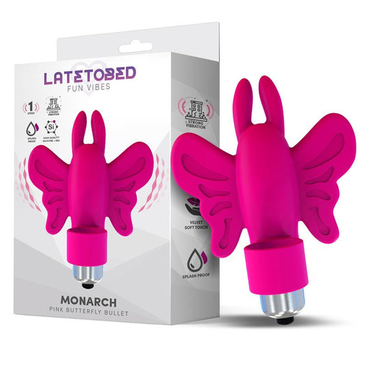 Monarch Butterfly Vibrating Bullet Silicone Pink - UABDSM