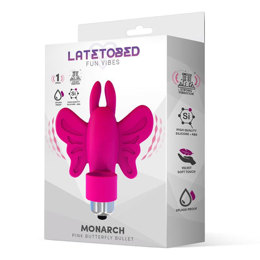 Monarch Butterfly Vibrating Bullet Silicone Pink - UABDSM