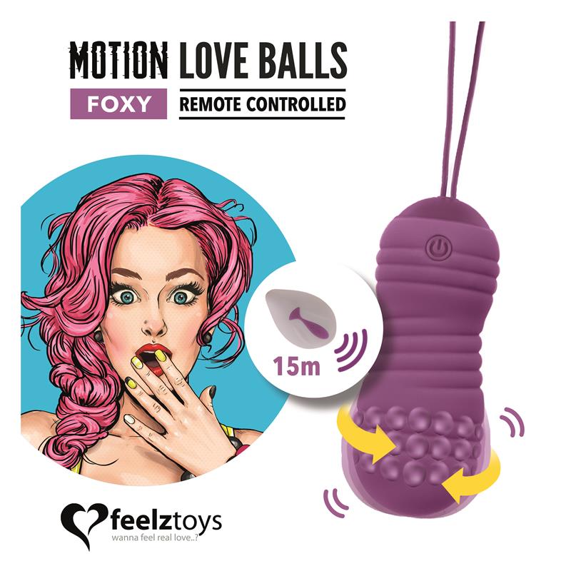 Motion Love Balls Vibrating Egg with Remote Control Foxy Purple - UABDSM