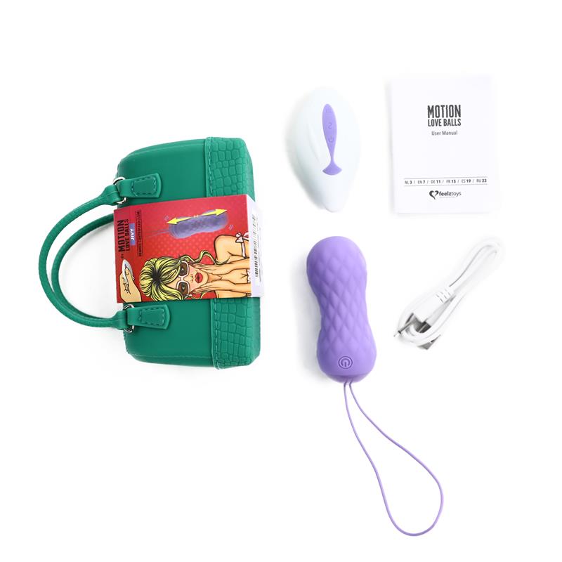 Motion Love Balls Vibrating Egg with Remote Control Jivy Purple - UABDSM