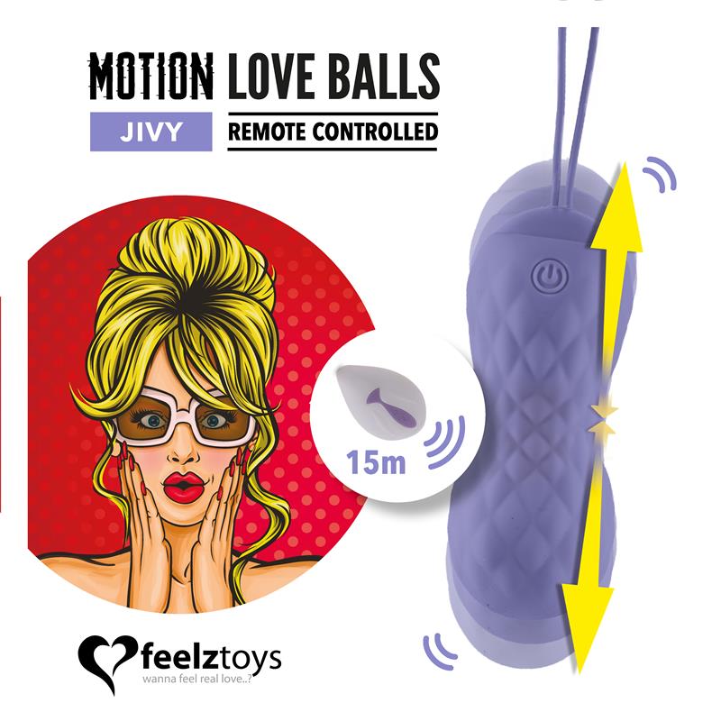 Motion Love Balls Vibrating Egg with Remote Control Jivy Purple - UABDSM