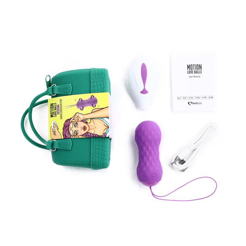 Motion Love Balls Vibrating Egg with Remote Control Twisty Purple - UABDSM