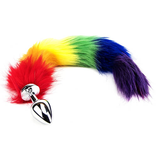 Furry Fantasy Rainbow Tail Butt Plug - UABDSM
