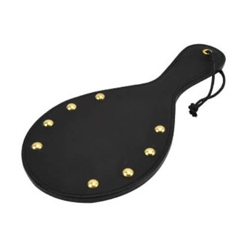 Bound Noir Nubuck Leather Paddle with Brass Stud Detail - UABDSM