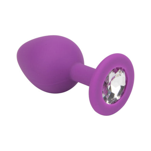 Loving Joy Jewelled Silicone Butt Plug Purple - Medium - UABDSM