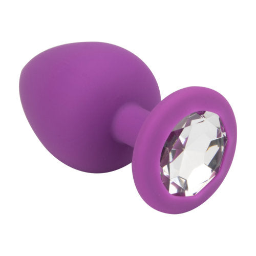 Loving Joy Jewelled Silicone Butt Plug Purple -Large - UABDSM