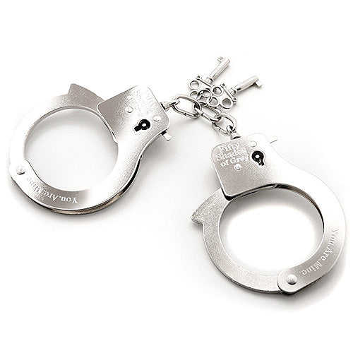 Fifty Shades of Grey You. Are. Mine. Metal Handcuffs - UABDSM