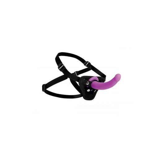Navigator Silicone G-Spot Dildo with Harness Purple - UABDSM