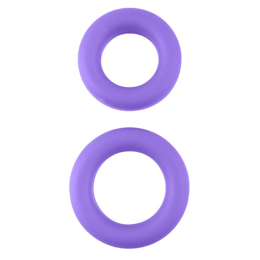 Neon Stretchy Silicone Cock Ring Set Purple - UABDSM