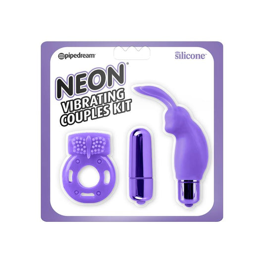 Neon Vibrating Couples Kit Purple - UABDSM
