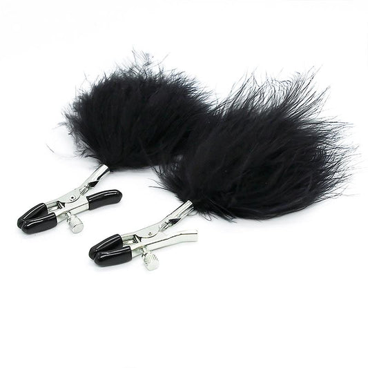 Nipple Clamps with Black Feather - UABDSM