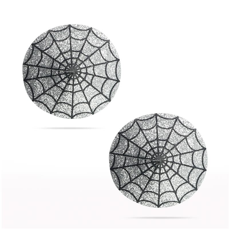 Nipple Covers Reusable Spider Pattern Silver - UABDSM