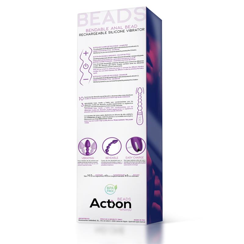 No. Five Bendable Anal Beads and Vibrator USB Silicone - UABDSM