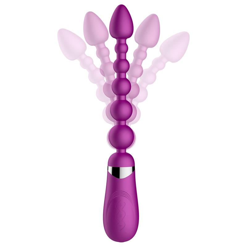 No. Five Bendable Anal Beads and Vibrator USB Silicone - UABDSM