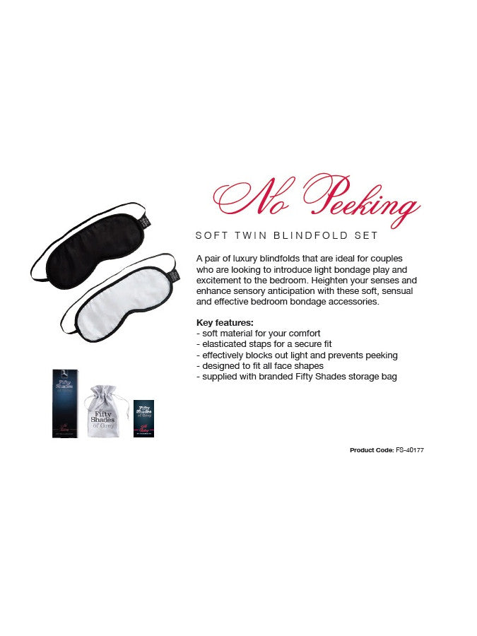 No Peeking - FSoG Soft Blindfold Twin Pack - UABDSM