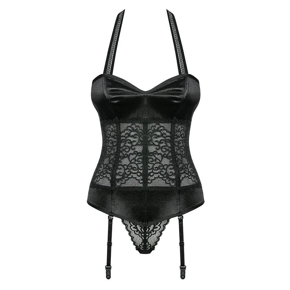 Obsessive - Ailay corset & thong -  S/M - Black - UABDSM
