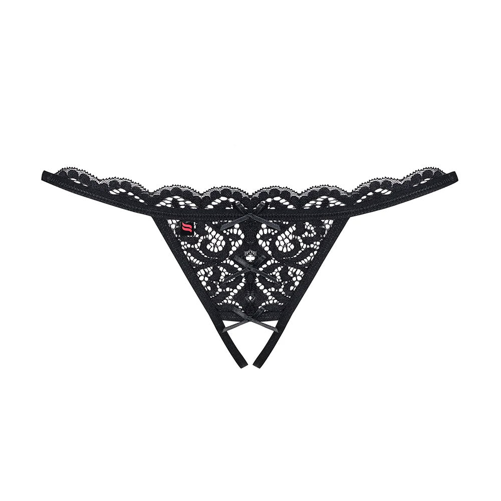 Obsessive - 831-THC-1 crotchless thong  S/M - Black - UABDSM