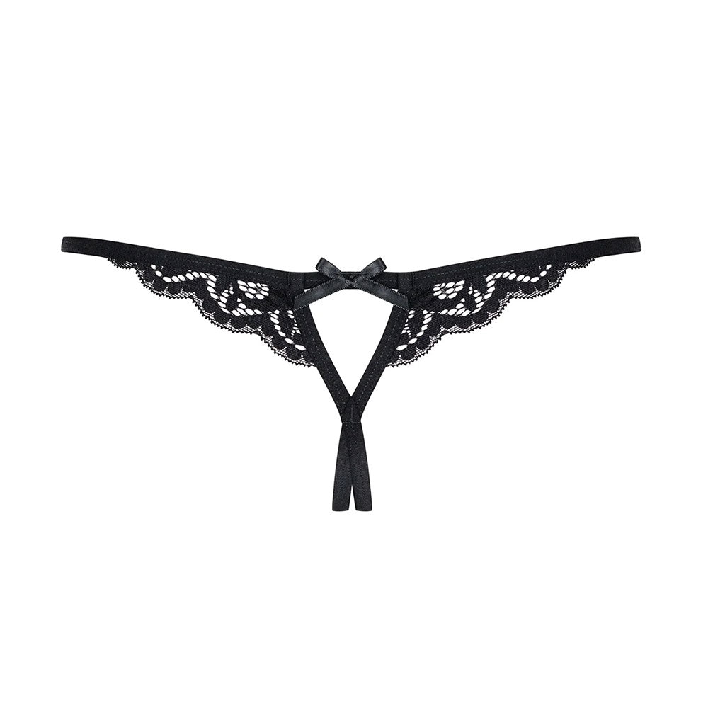 Obsessive - 831-THC-1 crotchless thong  S/M - Black - UABDSM