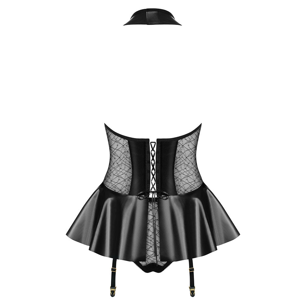 Obsessive - 859-COR-1 corset & thong L/XL - Black - UABDSM