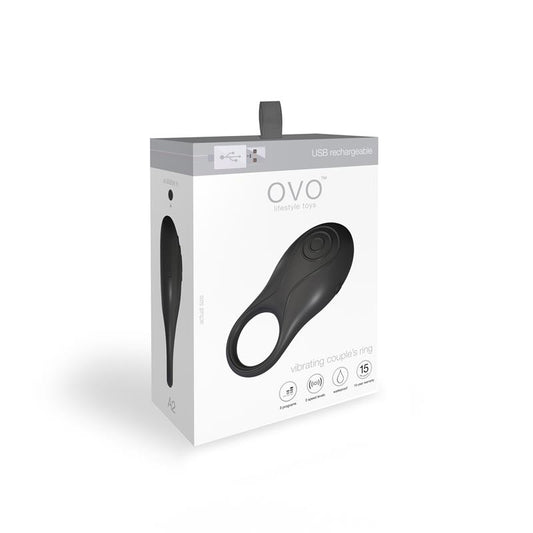 OVO Vibrating Cock Ring Rechargable A2 Black - UABDSM