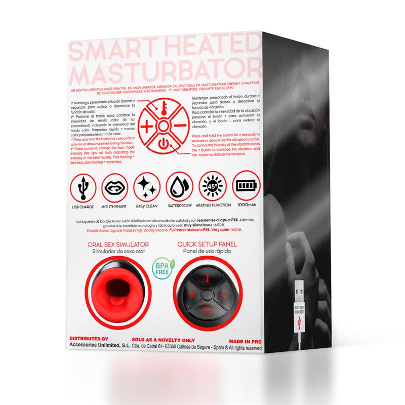 Owen Male Masturbator with Vibration and Heat USB - UABDSM