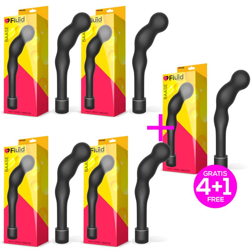 Pack 4+1 Baase Multi-Speed Vibrator G-Spot 19 cm Black - UABDSM