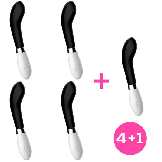 Pack 4+1 Benty Silicone Black Vibrator - UABDSM