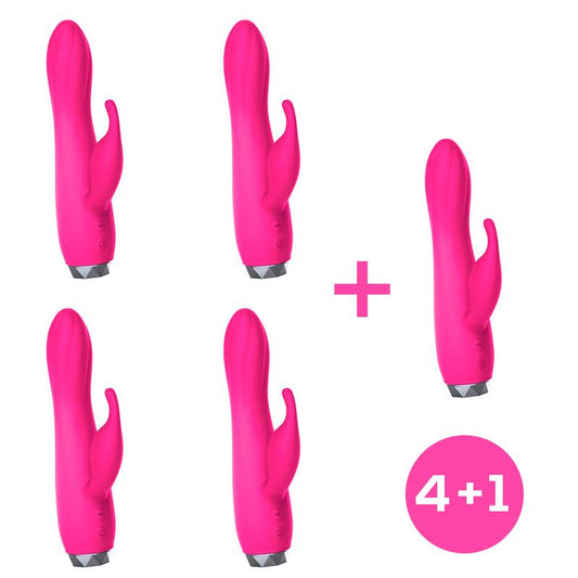 Pack 4+1 Couby Silicone Rabbit Vibe Pink - UABDSM