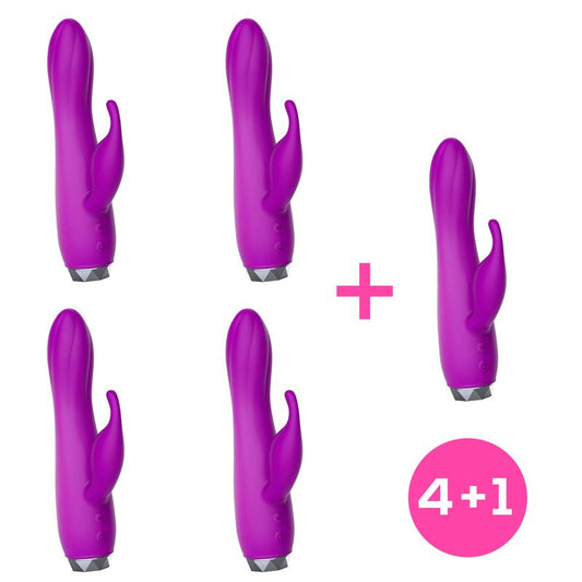 Pack 4+1 Couby Silicone Rabbit Vibe Purple - UABDSM