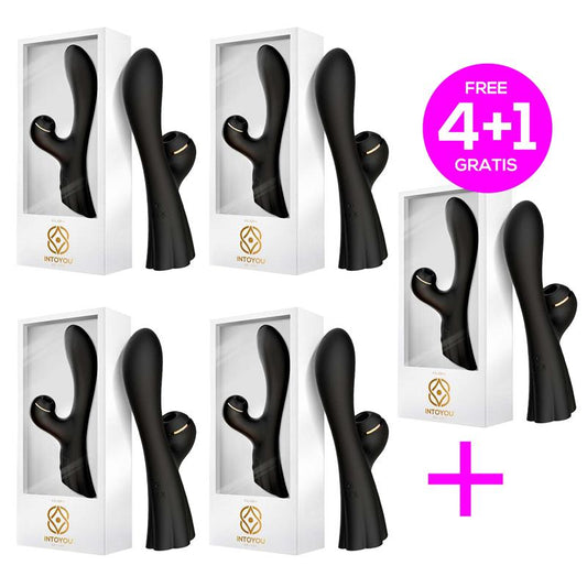 Pack 4+1 Feliona Vibe And Clitoris Sucker With Touch Control G-Spot Black - UABDSM