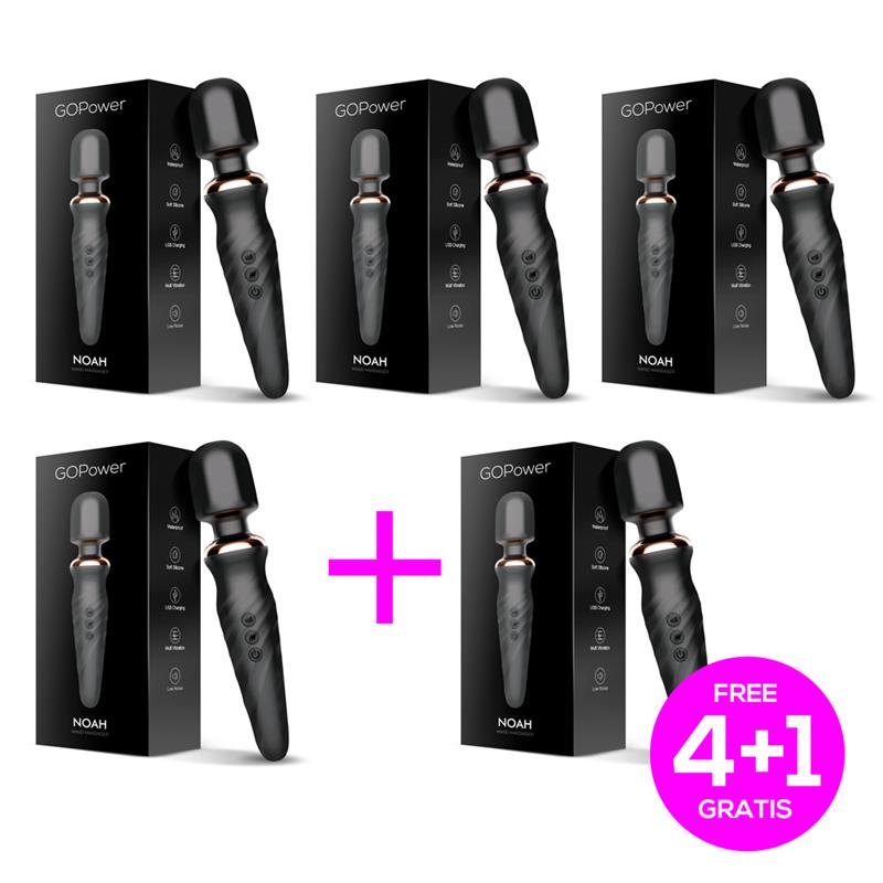 Pack 4+1 Noah Wand Massager USB Silicone - UABDSM