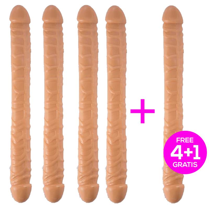 Pack 4+1 Trent Double Realistic Dildo Flesh 173 - 44 cm - UABDSM