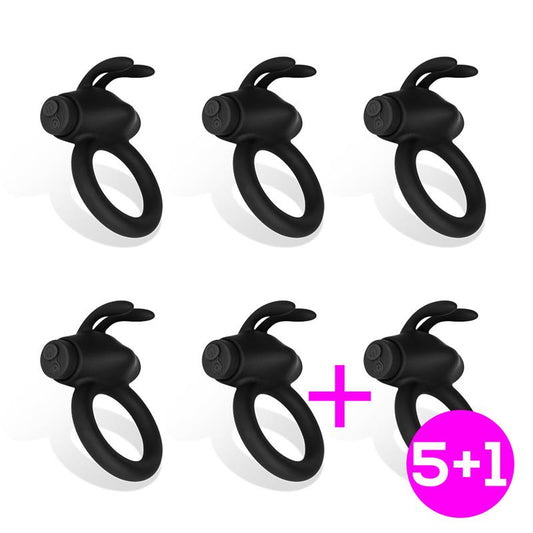 Pack 5 +1 Nepture Vibrating Ring Silicone Rechargeable USB - UABDSM